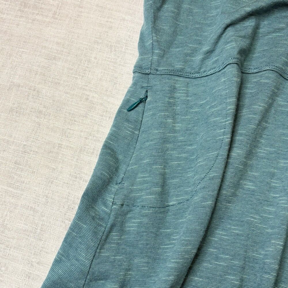 Toad&Co Rosemarie Dress Small Heather Teal V Neck Zip Pocket Organic Cotton EUC - Picture 7 of 8